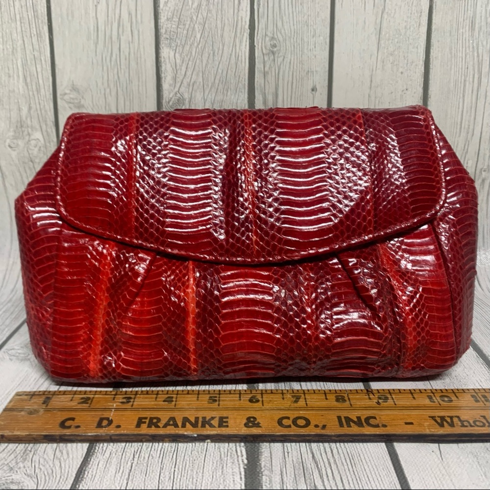 Red Snakeskin Clutch *VINTAGE*